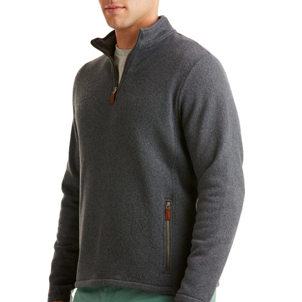 Vineyard Vines Oatmeal 1/4 zip Mock Neck Pullover Sweater Mens Medium
